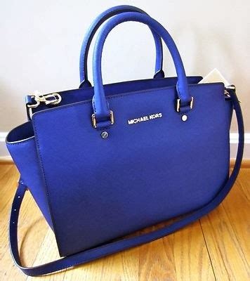 michael kors pale blue handbag|Michael Kors cobalt blue handbag.